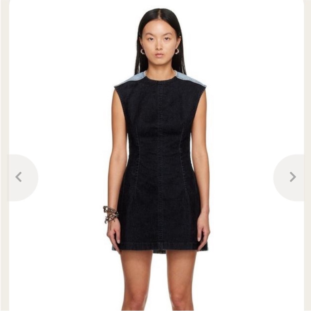 Acne Studios paneled mini dress - denim/cord
